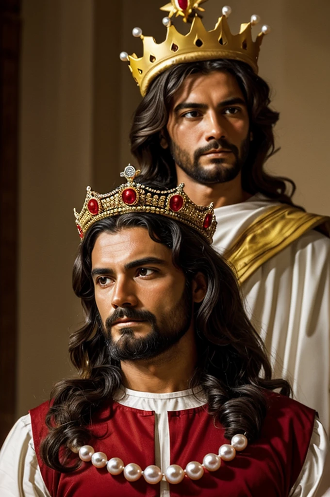 I want you to make the image of the divine Jesus of Colombia and that you add 3 red pearls in the crown