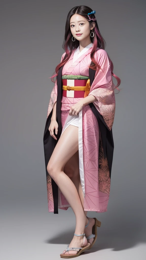 Cute Japanese woman, (16 years old), (very cute face), white moisturized skin, looking at the camera, melancholy expression,
BREAK,
Idol,
BREAK,
(wearing cute kimono: 1.3), (highly revealing kimono), very large earrings, short length,
BREAK,
(fighting pose: 1.1),
BREAK,
(long hair), (pink hair: 1.4), (wavy hair), (gradient hair: 1.3), (red hair at the ends),
BREAK,
(realistic: 1.3), masterpiece, perfect lighting, (ultra-high resolution), (8K), (highly detailed: 1.4), (from the front), (full body: 1.4), (symmetrical: 1.2), (one shot),
BREAK,
(Shibuya city in Japan: 1.2),
BREAK,
(Demon Slayer: 1.4),
BREAK,
(Imada Mio: 1.4),