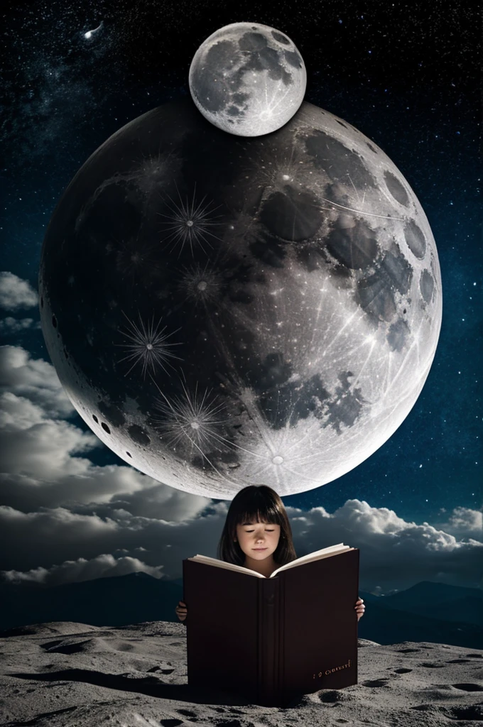 Book cover with a moon