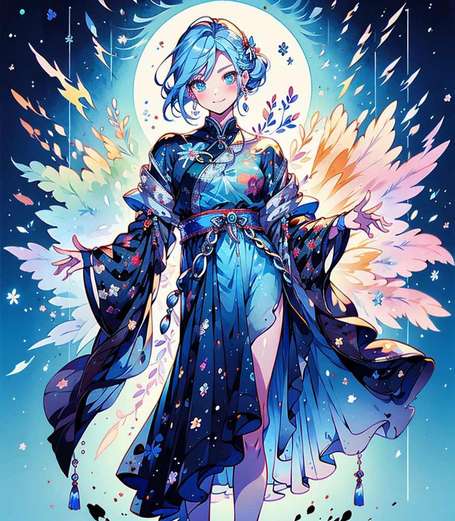 masterpiece, super high quality, ( 非常にdetailedなオリジナルイラスト),1 person,Ice Princess,Around the ice, Frosty Theme,( 輝く黄colorい目:1.2), A light, cold smile, Arrogant look, Sexy Russian costume, blue crystal jewelry, Ice blue glowing tattoo,detailed,Realistic,4K High Definition,Mappa Studio,masterpiece,Highest quality,Official Art,figure,Clear lines,(nice_color),Perfect composition,Fantasy,Concentration,Front facing,No text