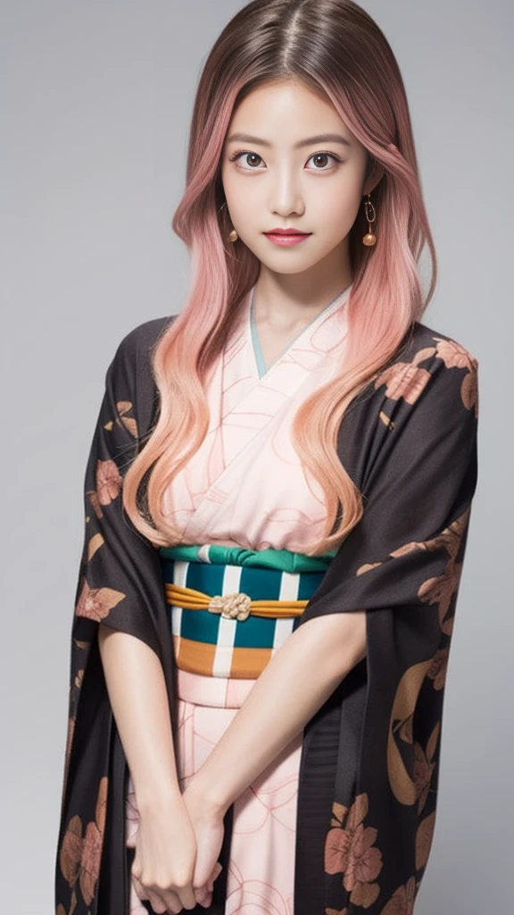 Cute Japanese woman, (), (very cute face), white moisturized skin, looking at the camera, melancholy expression,
BREAK,
Idol,
BREAK,
(wearing cute kimono: 1.3), (highly revealing kimono), very large earrings, short length,
BREAK,
(fighting pose: 1.1),
BREAK,
(long hair), (pink hair: 1.4), (wavy hair), (gradient hair: 1.3), (red hair at the ends),
BREAK,
(realistic: 1.3), masterpiece, perfect lighting, (ultra-high resolution), (8K), (highly detailed: 1.4), (from the front), (full body: 1.4), (symmetrical: 1.2), (one shot),
BREAK,
(Shibuya city in Japan: 1.2),
BREAK,
(Demon Slayer: 1.4),
BREAK,
(Imada Mio: 1.4),