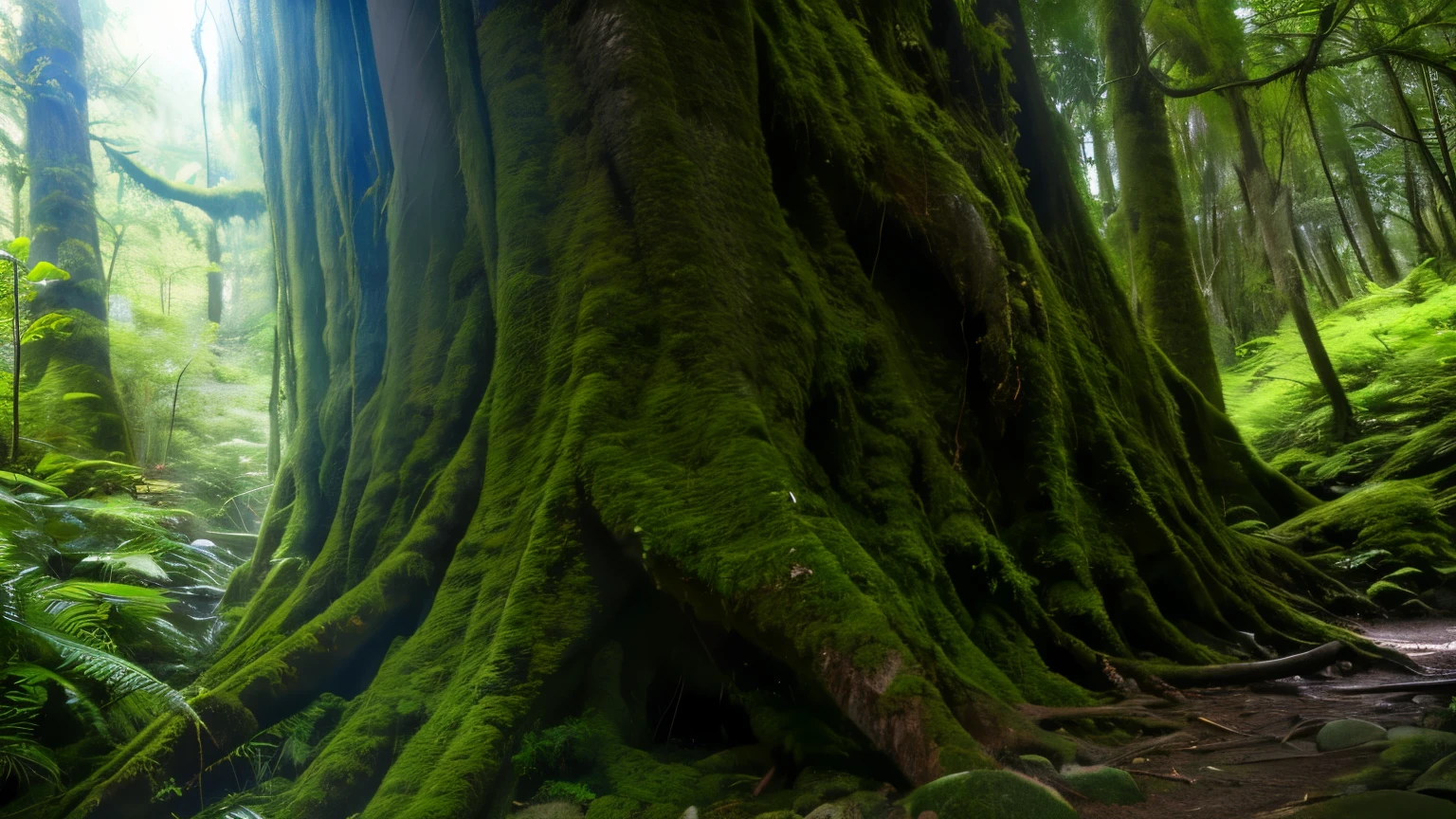 （16K，masterpiece，Highest quality），Primary forest、Sunlight、Light production、Ultra-realistic、Ultra-high resolution、Yakushima、moss

