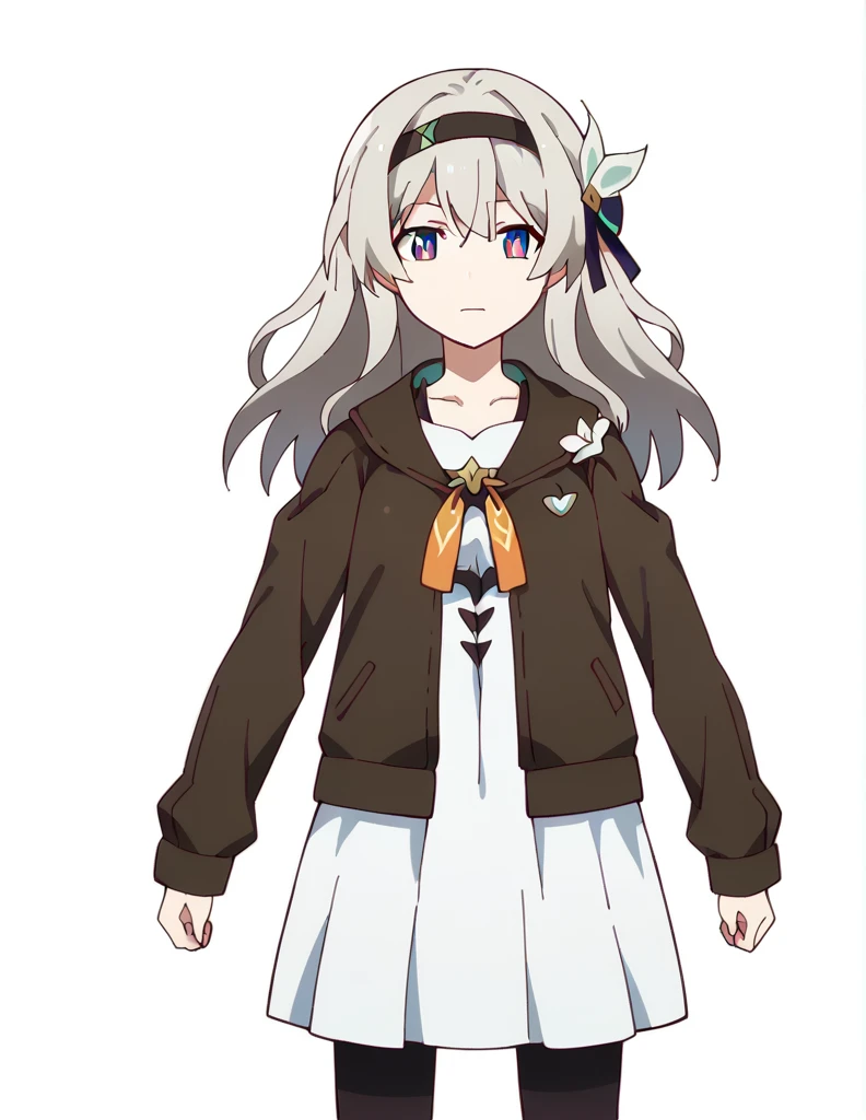 score_9, score_8_up, score_7_up, white background, simple background,
BREAK
source_anime,
BREAK
(1girl, solo, solo focus), fireflydef, jacket, dress, grey hair, 
 