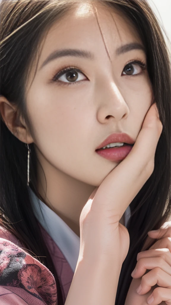 Cute Japanese woman, (), (very cute face), white moisturized skin, looking at the camera, melancholy expression,
BREAK,
Idol,
BREAK,
(wearing cute kimono: 1.3), (highly revealing kimono), very large earrings, short length,
BREAK,
(fighting pose: 1.1),
BREAK,
(long hair), (pink hair: 1.4), (wavy hair), (gradient hair: 1.3), (red hair at the ends),
BREAK,
(realistic: 1.3), masterpiece, perfect lighting, (ultra-high resolution), (8K), (highly detailed: 1.4), (from the front), (full body: 1.4), (symmetrical: 1.2), (one shot),
BREAK,
(Shibuya city in Japan: 1.2),
BREAK,
(Demon Slayer: 1.4),
BREAK,
(Imada Mio: 1.4),