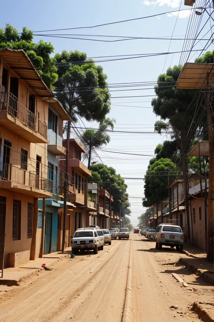 Electrical Transmission line across local african street