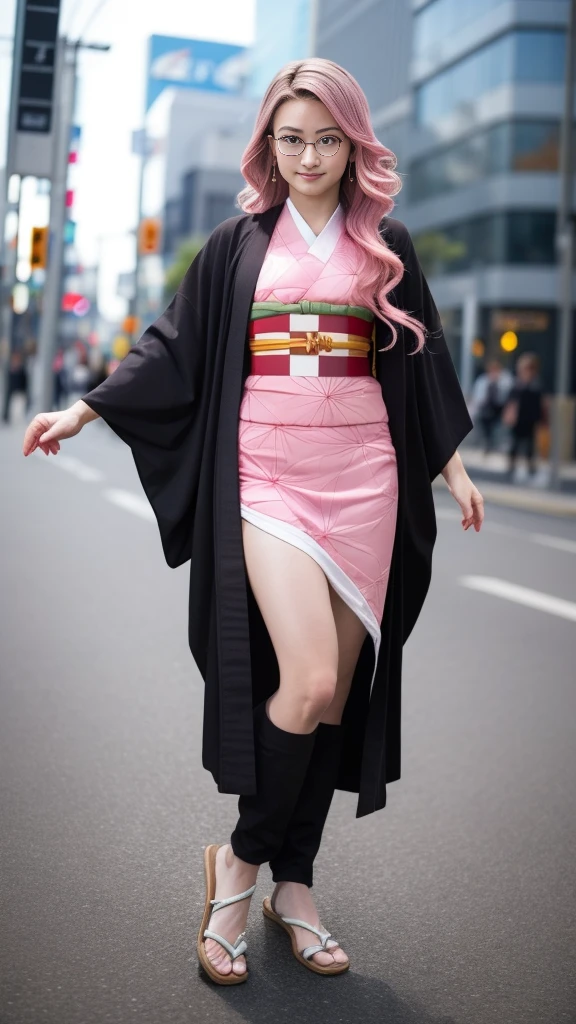 Cute Japanese woman, (16 years old), (Very cute face), White moist skin, Looking at the camera, Melancholy expression, (Glasses: 1.4),
BREAK,
Idol,
BREAK,
(Wearing cute kimono: 1.3), (Highly revealing kimono), Very large earrings, Short length,
BREAK,
(Fighting pose: 1.1),
BREAK,
(Long hair), (Pink hair: 1.4), (Wavy hair), (Gradient hair: 1.3), (Red hair at the ends),
BREAK,
(Realistic: 1.3), Masterpiece, Perfect lighting, (Ultra high resolution), (8K), (Highly detailed: 1.4), (From the front), (Full body: 1.4), (Symmetrical: 1.2), (One shot),
BREAK,
(Shibuya city in Japan: 1.2),
BREAK,
(Demon Slayer: 1.4),
BREAK,
(Imada Mio: 1.4),