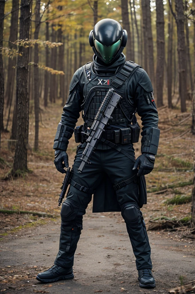 Create an alien with 2 rpk-74 and have his hands crossed like an x