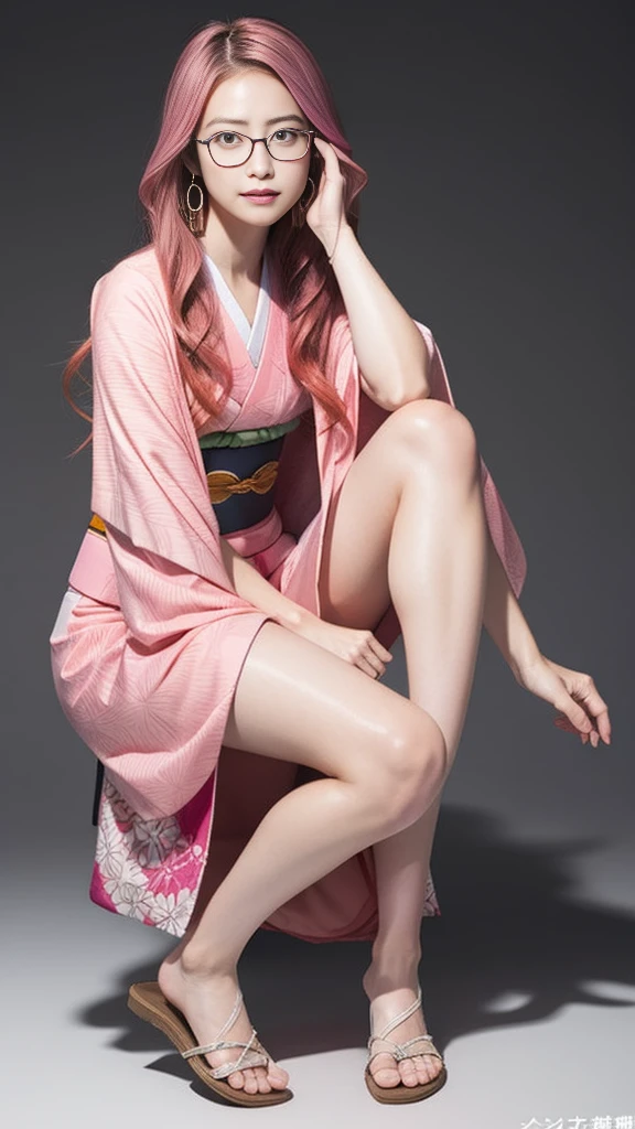 Cute Japanese woman, (16 years old), (Very cute face), White moist skin, Looking at the camera, Melancholy expression, (Glasses: 1.4),
BREAK,
Idol,
BREAK,
(Wearing cute kimono: 1.3), (Highly revealing kimono), Very large earrings, Short length,
BREAK,
(Fighting pose: 1.1),
BREAK,
(Long hair), (Pink hair: 1.4), (Wavy hair), (Gradient hair: 1.3), (Red hair at the ends),
BREAK,
(Realistic: 1.3), Masterpiece, Perfect lighting, (Ultra high resolution), (8K), (Highly detailed: 1.4), (From the front), (Full body: 1.4), (Symmetrical: 1.2), (One shot),
BREAK,
(Shibuya city in Japan: 1.2),
BREAK,
(Demon Slayer: 1.4),
BREAK,
(Imada Mio: 1.4),