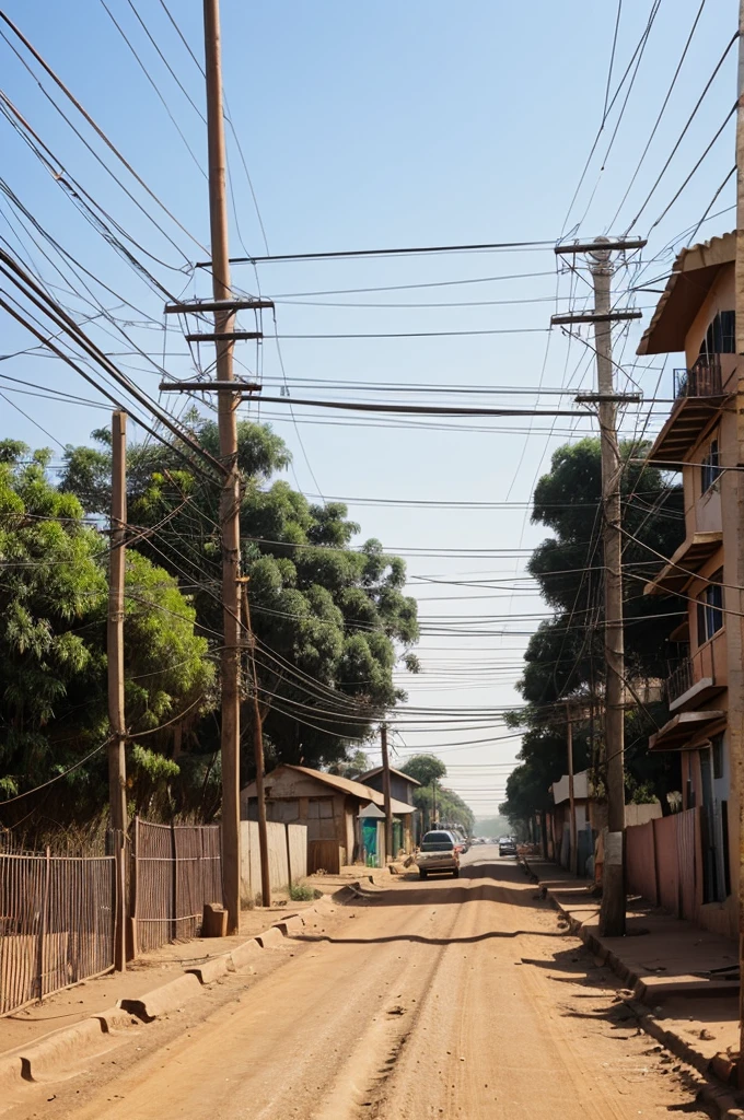Electrical Transmission line across local african street