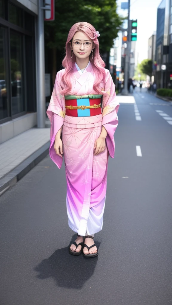 Cute Japanese woman, (16 years old), (Very cute face), White moist skin, Looking at the camera, Melancholy expression, (Glasses: 1.4),
BREAK,
Idol,
BREAK,
(Wearing cute kimono: 1.3), (Highly revealing kimono), Very large earrings, Short length,
BREAK,
(Fighting pose: 1.1),
BREAK,
(Long hair), (Pink hair: 1.4), (Wavy hair), (Gradient hair: 1.3), (Red hair at the ends),
BREAK,
(Realistic: 1.3), Masterpiece, Perfect lighting, (Ultra high resolution), (8K), (Highly detailed: 1.4), (From the front), (Full body: 1.4), (Symmetrical: 1.2), (One shot),
BREAK,
(Shibuya city in Japan: 1.2),
BREAK,
(Demon Slayer: 1.4),
BREAK,
(Imada Mio: 1.4),