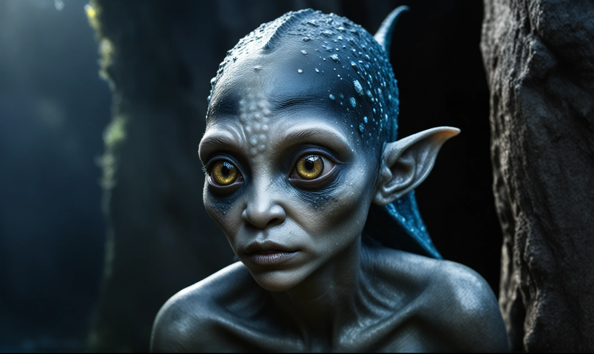 full body shot,beggar deep niobium paladium The Alien Entity,native italian babychild, wants eat,survival in criminal city of future, Technicolor,natural skin textures, hyper realism, hyper detailed,Extremely detailed,High contrast,Masterpiece,Realistic,Ultra Detailed, intricate details,realistic humid leather,extremly intricate,Epic Realistic, cinematic style,irina yermolova,high contrast,hdr,extremely detailed, deep night landscape,masterpiece,intricate details,faded,eyes extremely detailed, high detailed eyes,8k resolution,RAW,retina, Nikon Z9,China,orc,Li River in Guangxi Zhuang of China,tkt style, pointed ears,perfect, Elf,transition between two art styles, Ink painting to photorealism, Double contact, X-ray, Creative, vivid light, masterpiece, fantasy, Abstract, Surrealism, super detailed, high resolution, stop:35;(((creature with a spectral and ghostly appearance)). Her skin is pale, almost translucent,ancient rock paintings of the first people,sharkfish's leather