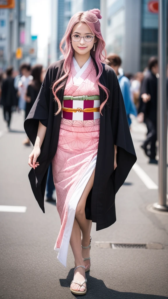 Cute Japanese woman, (16 years old), (Very cute face), White moist skin, Looking at the camera, Melancholy expression, (Glasses: 1.4),
BREAK,
Idol,
BREAK,
(Wearing cute kimono: 1.3), (Highly revealing kimono), Very large earrings, Short length,
BREAK,
(Fighting pose: 1.1),
BREAK,
(Long hair), (Pink hair: 1.4), (Wavy hair), (Gradient hair: 1.3), (Red hair at the ends),
BREAK,
(Realistic: 1.3), Masterpiece, Perfect lighting, (Ultra high resolution), (8K), (Highly detailed: 1.4), (From the front), (Full body: 1.4), (Symmetrical: 1.2), (One shot),
BREAK,
(Shibuya city in Japan: 1.2),
BREAK,
(Demon Slayer: 1.4),
BREAK,
(Imada Mio: 1.4),