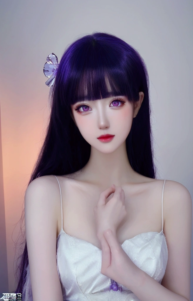  ulzzang-6500-v1.1,(raw photo:1.2),((photorealistic:1.30)), ((best quality)) ,((masterpiece)),((Ultra High Resolution)), ((Clear View)),,Ultra-high resolution,Clear face,（Reality：1.4) ,  illustration, an extremely delicate and beautiful, extremely detailed ,CG ,unity ,8k wallpaper, Amazing, finely detail, masterpiece,best quality,official art,extremely detailed CG unity 8k wallpaper,absurdres, incredibly absurdres, huge filesize, ultra-detailed, highres, extremely detailed,beautiful detailed girl, extremely detailed eyes and face, beautiful detailed eyes,light on face,cinematic lighting, 1girl, 独奏, long hair, purple hair, bangs, hair ornament, purple eyes, dress,