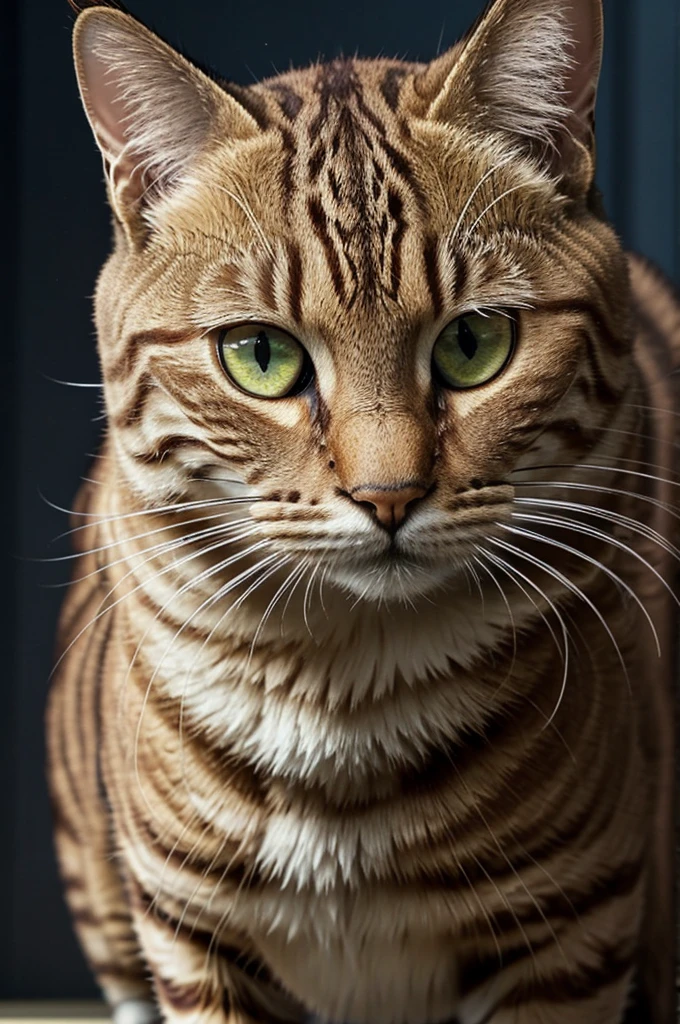 ((best quality)), ((masterpiece)), (detailed), gato con ojos de alcon y cuerpo de baca
