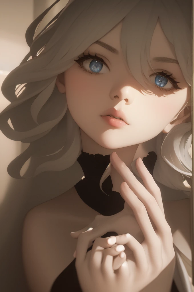 One girl, alone, Sitting, From below, feetを組む,
Gray Hair, White gloves, 
feet, feet裏, 裸feet, 
put your hand on your face, Tilt to the side,
View your viewers,
Glare, anger,
sofa,, Strange atmosphere, (Highest quality:1.1), (masterpiece:1.2), High Quality Shadows, Beautiful details, (Skin with attention to detail, Skin Details), (wide_landscape, 8k), Beautiful Face, Detailed eyes, Depth of written boundary, Dramatic Light, Highest quality, High resolution, Best Shadow, Best lighting,Put your hand over your mouth