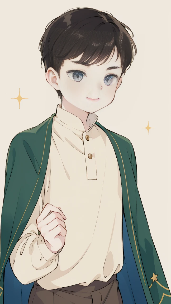 Young man with sharp eyebrows and starry eyes，Handsome and extraordinary，A lazy smile on the corner of his mouth，A dimple on the right cheek，Warm sunshine all over。