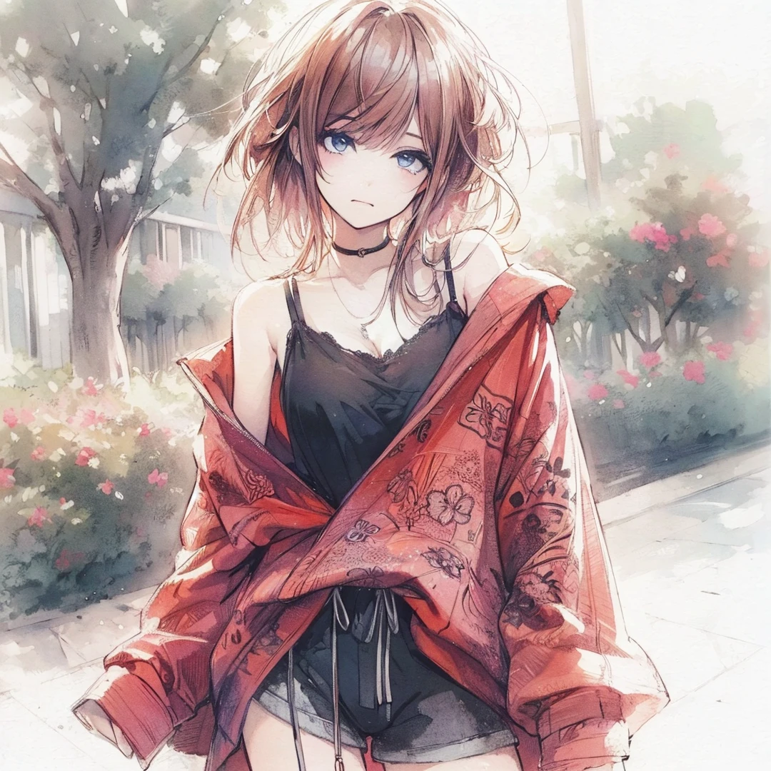Official art using high-quality hand-drawn watercolor sketch techniques. (best quality,4k,8k,highres,masterpiece:1.2),ultra-detailed,beautiful detailed eyes,A girl with beautiful eyes, everyone, beautiful anime girl, cute anime girl, smooth anime art, anime style, elegant colors, soft lighting, delicate beautiful eyes, very coquettish, (beautiful large breast:1.2), (correct hands:1.2),