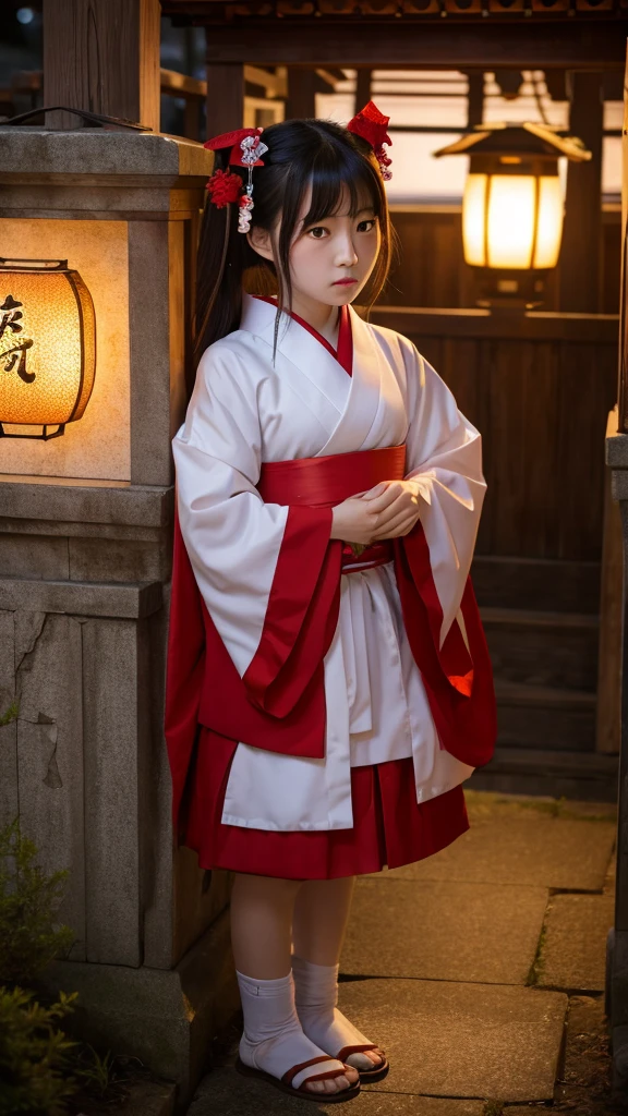 Lantern sink: A shrine maiden with a sad face