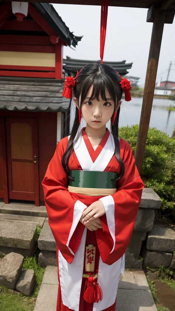 Lantern sink: A shrine maiden with a sad face
