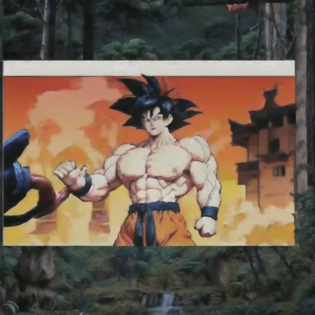 A muscular shirtless Goku, Son Goku showing off his well-defined muscles, clenching his fists, bara, massive pectorals, perfect abs, ultra-detailed, (best quality,4k,8k,highres,masterpiece:1.2),ultra-detailed,(realistic,photorealistic,photo-realistic:1.37),HDR,UHD,studio lighting,ultra-fine painting,