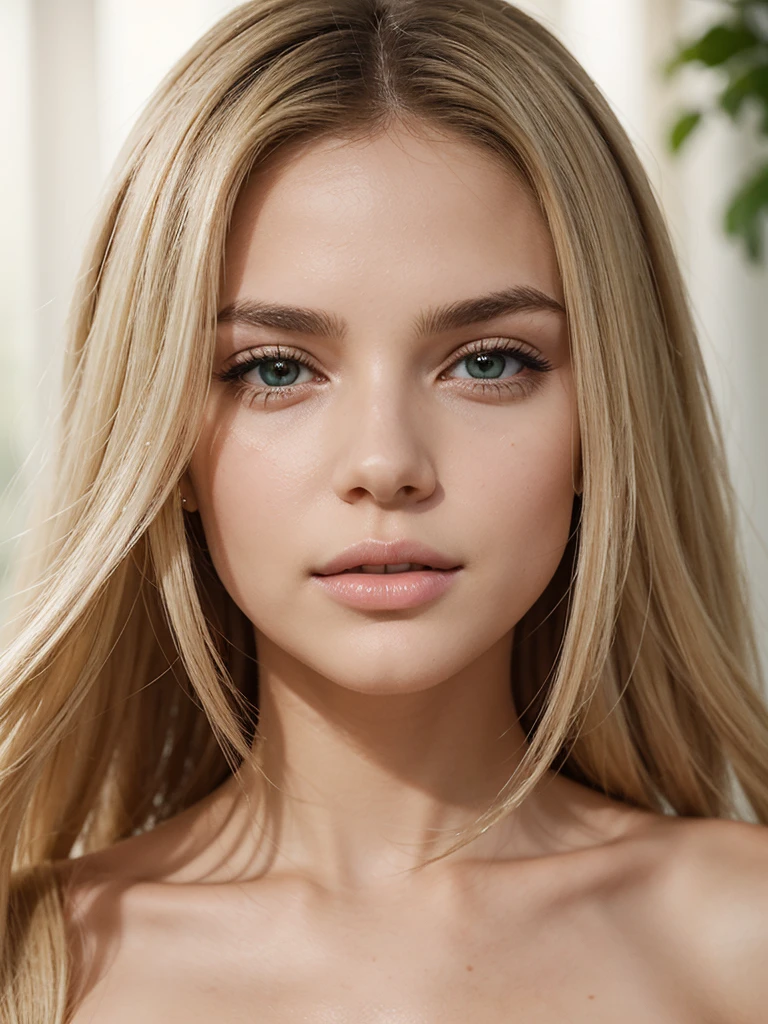 girl with waist-length blonde hair. Oval face. Small and proportional nose with a smooth straight profile with symmetry and naturalness. Large, expressive eyes with a vibrant green color with a penetrating look with long, defined eyelashes. Full and well-defined lips with marked cupid curves of moderate size and symmetrical. nose, eyes, lips and ears are balanced and complement the oval shape of the face, symmetrical with each other, healthy and well-groomed skin, as well as shiny and well-groomed hair. (Textured Skin), (((Life Real))). (((petite))), Height: 150 cm (approximately 4 feet 11 inches), indicating a stature. (((smal))), Weight: Between 43 to 45 kilograms (approximately 95 to 99 pounds), suggesting a slim and light build. Complexion: Slim and proportionate, with subtle curves that complement the oval shape of the face. Hair: Long, blonde and silky, falling in soft waves or straight, delicately framing the face. Posture: Elegant and well-aligned, which contributes to a graceful and natural appearance. jugando en la plaza