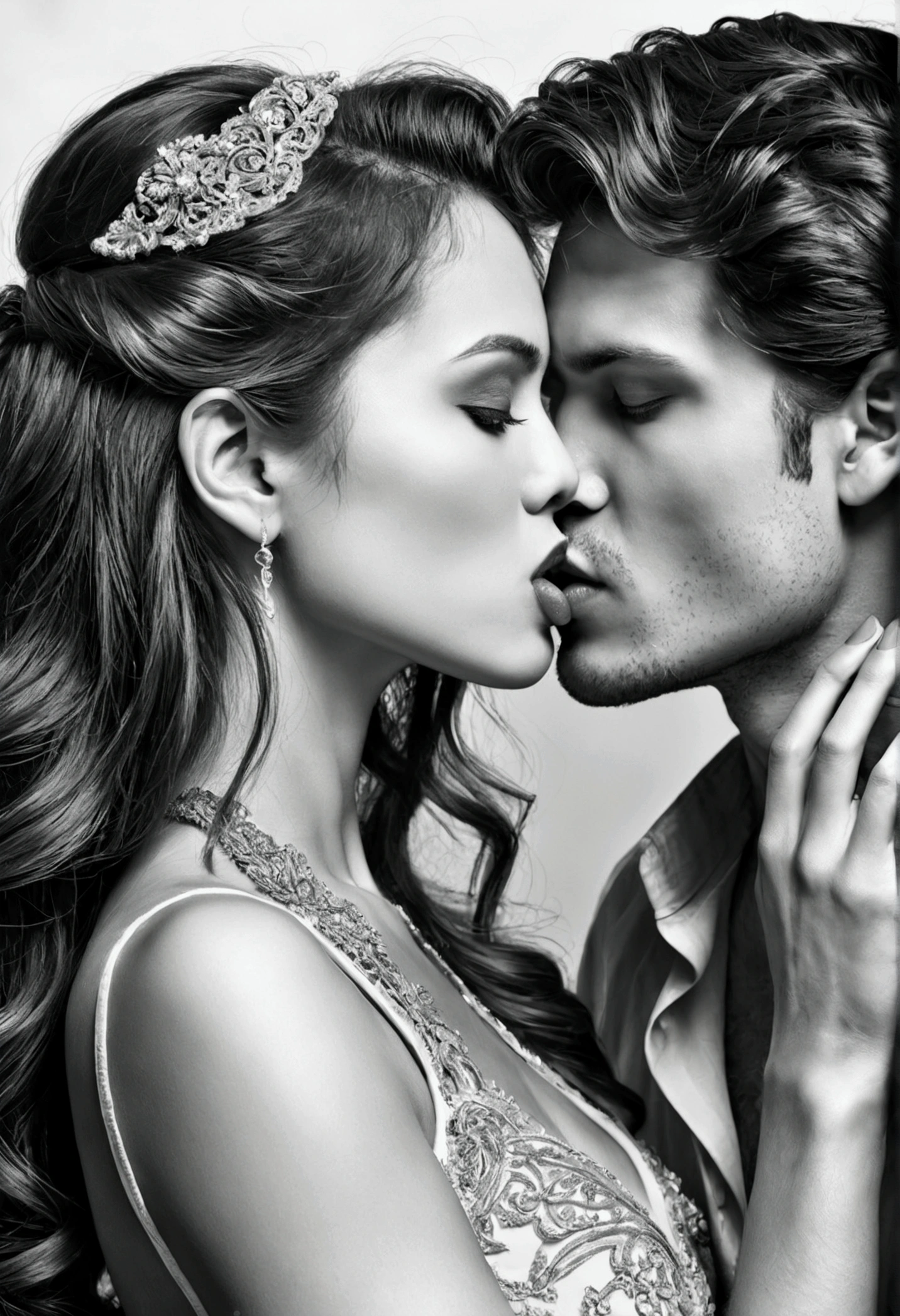 Passionate kissing 