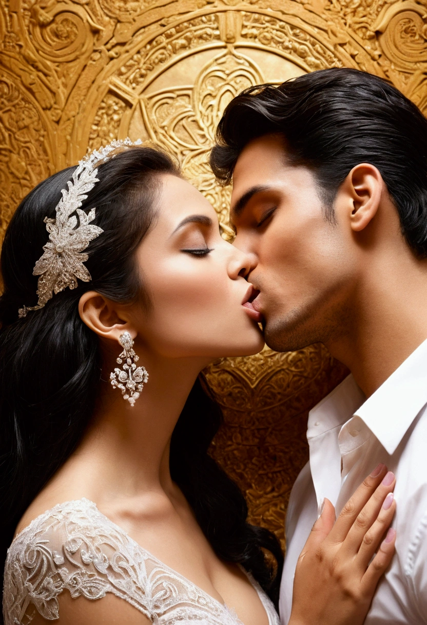 Passionate kissing
