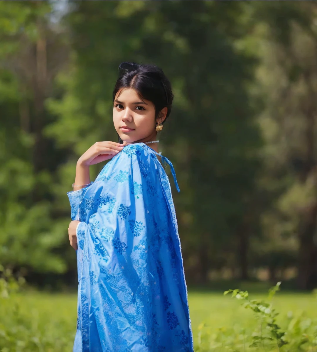 Latin girl. Dark hair. Dark Eyes. . Young adult. Pretty, out door, flag hand