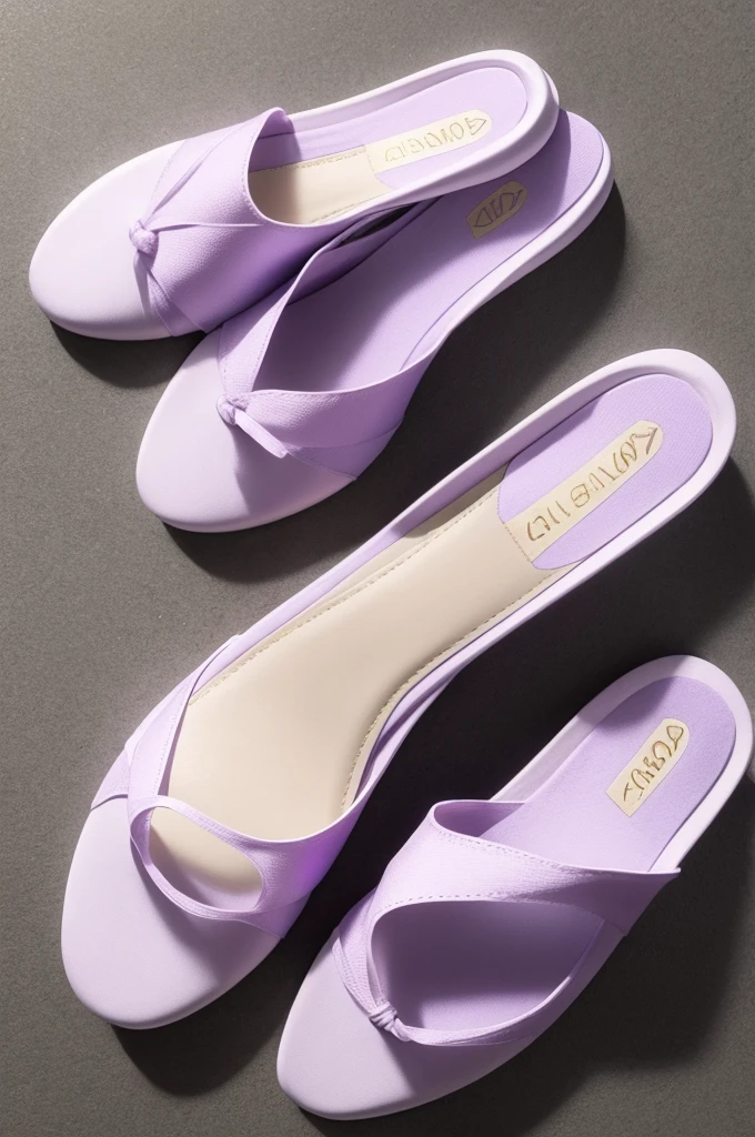 Generate an image of a flat slipper Beautiful lilac color and delicate