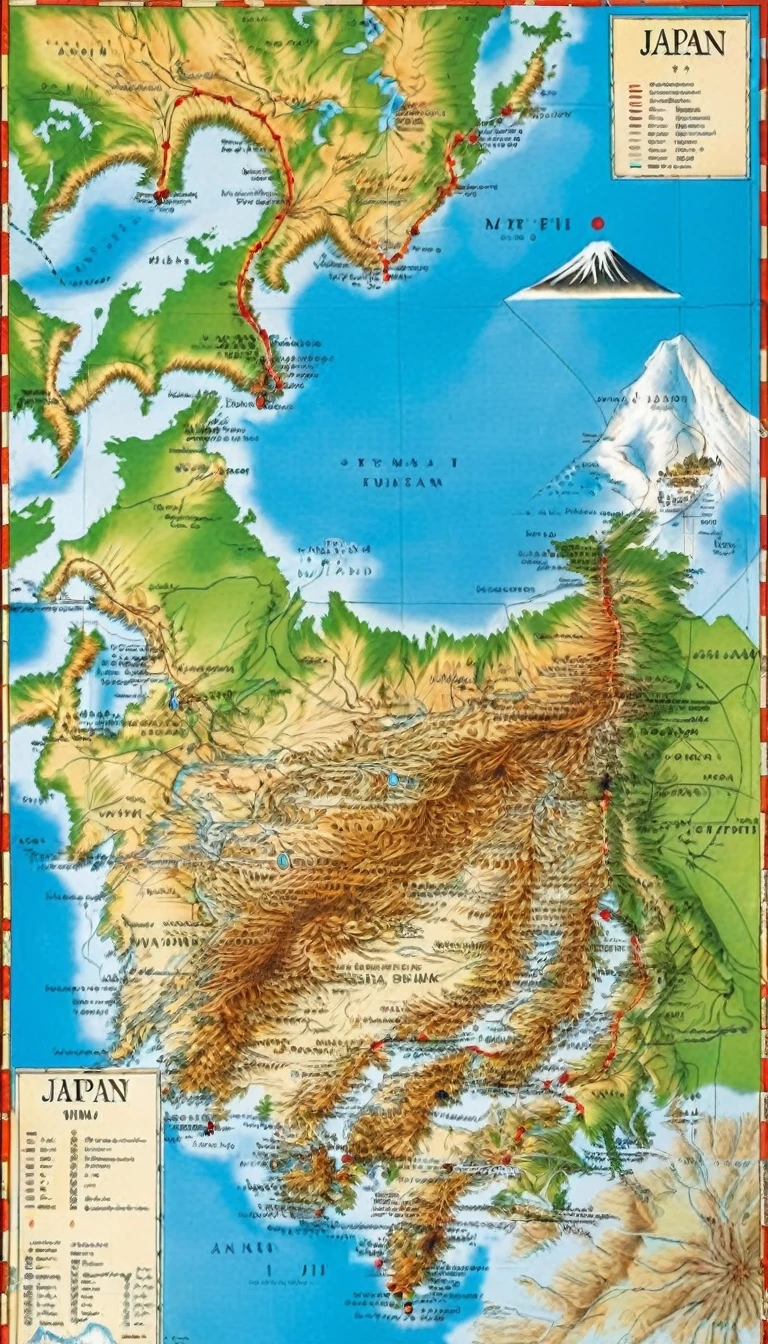 Japan map, Mt. Fuji