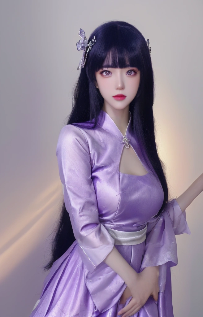  ulzzang-6500-v1.1,(raw photo:1.2),((photorealistic:1.30)), ((best quality)) ,((masterpiece)),((Ultra High Resolution)), ((Clear View)),,Ultra-high resolution,Clear face,（Reality：1.4) ,  illustration, an extremely delicate and beautiful, extremely detailed ,CG ,unity ,8k wallpaper, Amazing, finely detail, masterpiece,best quality,official art,extremely detailed CG unity 8k wallpaper,absurdres, incredibly absurdres, huge filesize, ultra-detailed, highres, extremely detailed,beautiful detailed girl, extremely detailed eyes and face, beautiful detailed eyes,light on face,cinematic lighting, 1girl, 独奏, long hair, purple hair, bangs, hair ornament, purple eyes, dress,