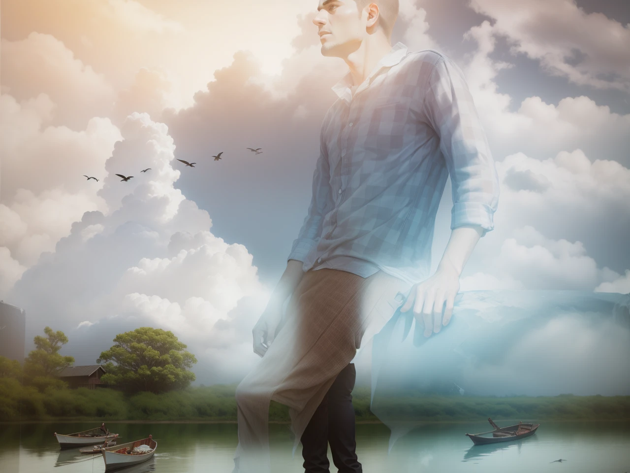 Background remove and sunrise background