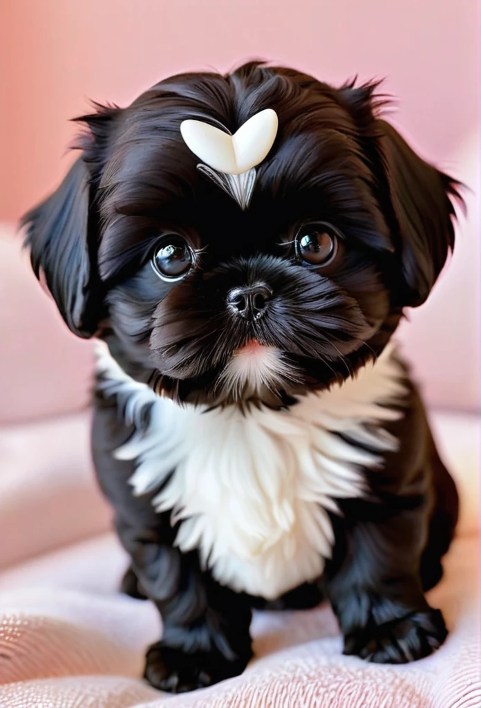 2 adorable small black Shih Tzu puppies 