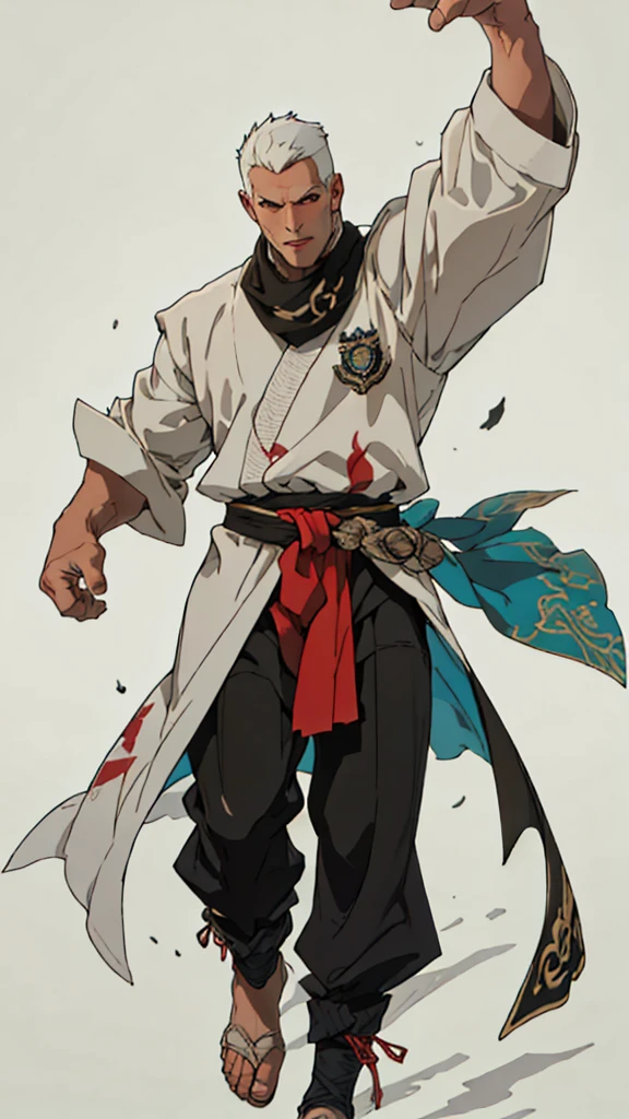 Reasonable design, Clear lines, High Sharpness, (Highest quality,4K,Perfect sharpness,Ultra-fine,High resolution,masterpiece:1.2), Perfect Anatomy:1.5, Official Art, Illustrations that tell a story, (Whitish background:0. 9)、Body Positivity、Diverse physical expressions、Put up to your feet、One Man、Energetic Men、