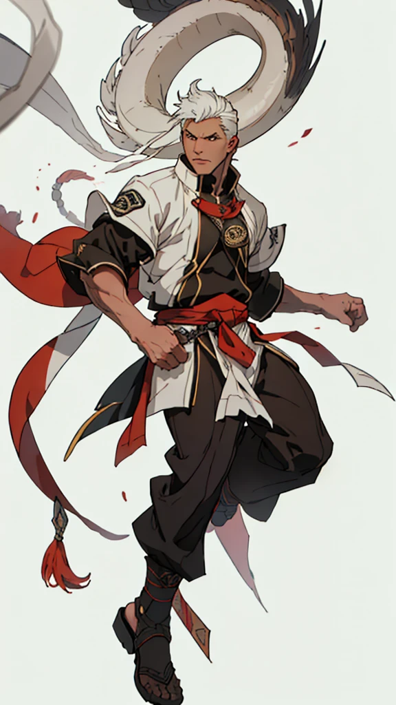 Reasonable design, Clear lines, High Sharpness, (Highest quality,4K,Perfect sharpness,Ultra-fine,High resolution,masterpiece:1.2), Perfect Anatomy:1.5, Official Art, Illustrations that tell a story, (Whitish background:0. 9)、Body Positivity、Diverse physical expressions、Put up to your feet、One Man、Energetic Men、