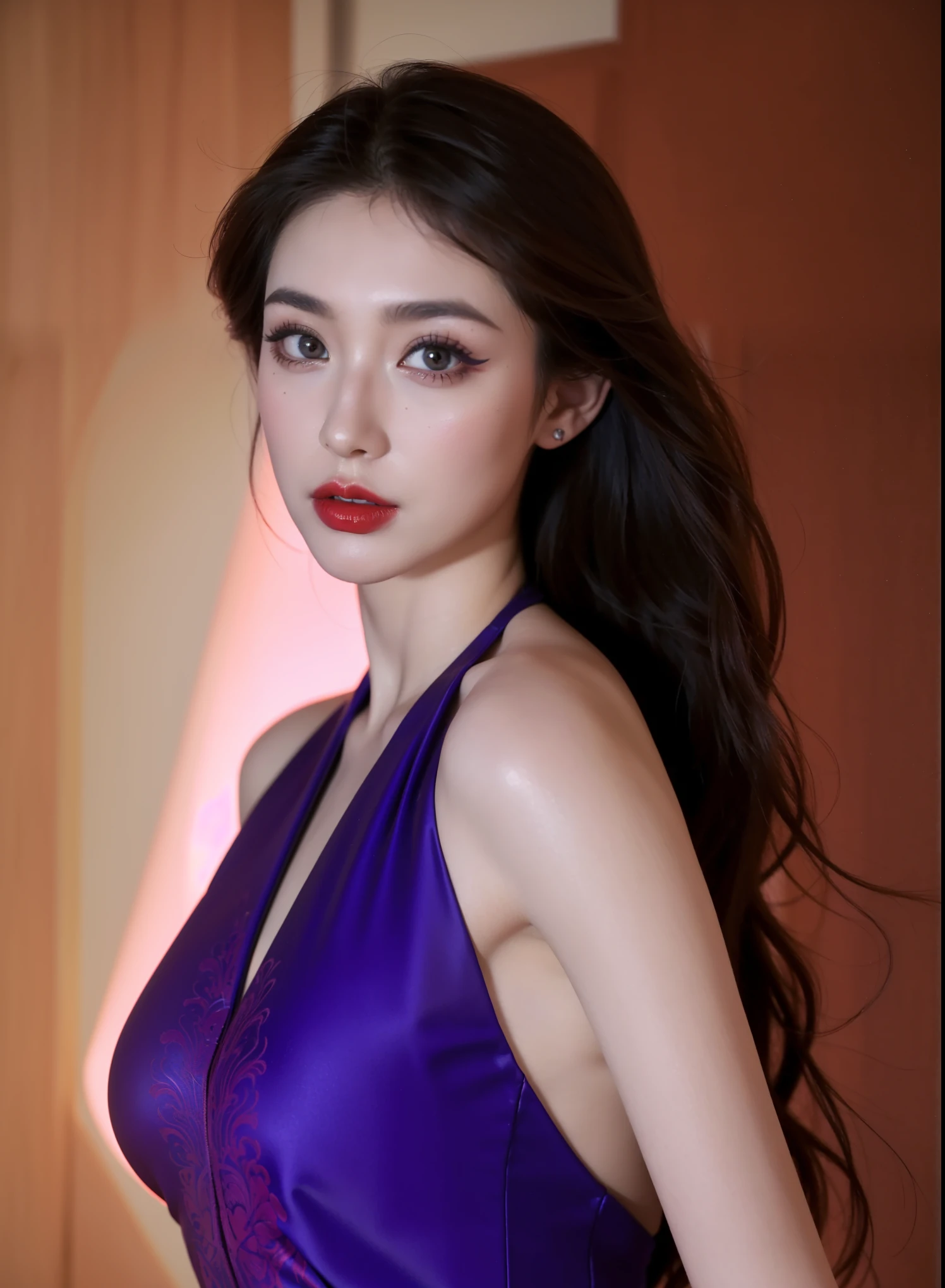 Royal princess,Extremely detailed, Delicate face, Stock Photography , Portrait 400, F1 Camera Lens.6, rich and colorful, Surrealism, Realistic textures, Dramatic Lighting, Thin Film Distiller 800 (8K, original photo, Better quality, masterpiece: 1.2), Extremely detailed, (Extremely delicate skin: 1.2), 8K ultra high definition, SLR camera, Soft Light, high quality.Fire Queen,Blue pupils,Wear red lipstick,Have a tattoo,The tattoo is very three-dimensional,Gorgeous and intricate tattoo designs,Dark eyeshadow,Sexy thick lips(Red lipstick),muscular,Tattoo Witch