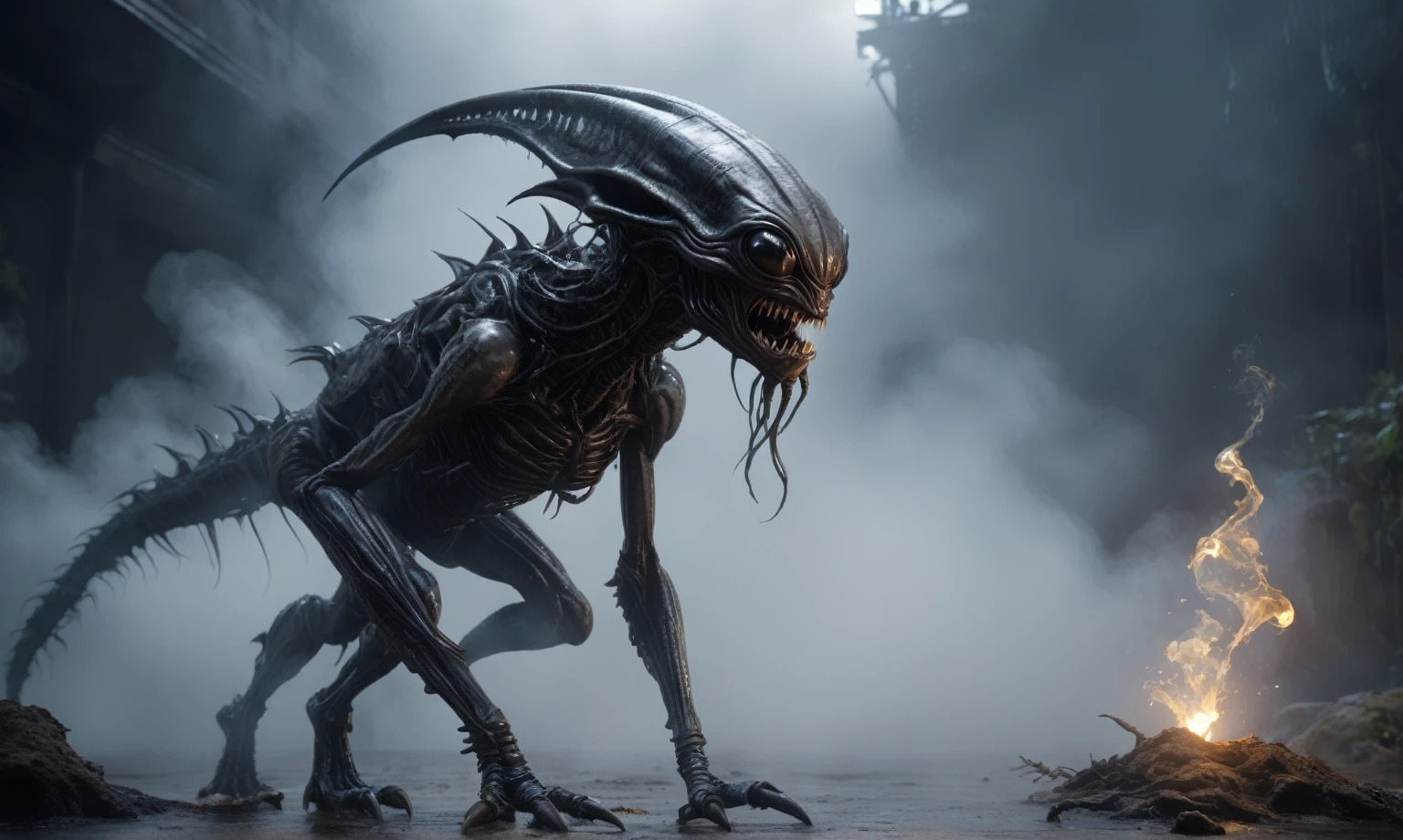 full body length,niobium goblin,native africa xenomorph's babys,once pretty face,eyebrow up,full body shot,ominous landscape,niobium gray atmosphere,photo,photorealism,Masterpiece,hyper natural skin textures, hyper realism,hyper detailed,High contrast,Realism,Ultra Detailed,irina yermolova,close full body shot,32K resolution,Nikon Z9, ,demonic, fog, smoke, audience, mist, featuring ultra-realistic and hyper-realistic elements,
Marta Bevacqua, Ellen Jewett, Kawacy, Katsuya Terada, Carne Griffiths,concert lighting, bokeh, luminal space that feels
both bright and surreal. Includes liquid fluid elements for added depth and movement. Rendered in an unreal
engine and post-processed to achieve . Evokes a sense of dreamy, ethereal
and mystical mood,horror pixar movie still,thriller disney movie ,pixar render, animated ,suicide