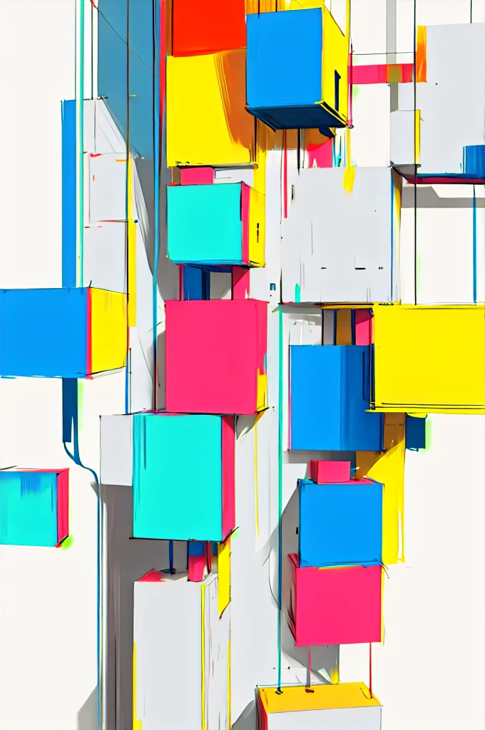 big color block creative illustration