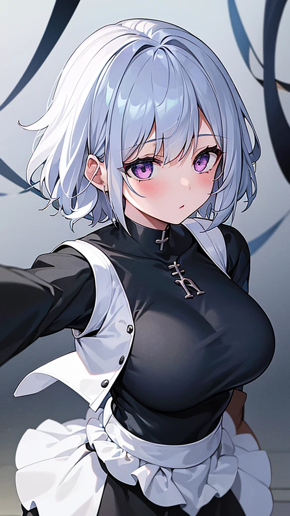 1girl, short silver hair, Voodoo doll