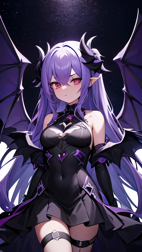 1girl, abyss, final boss, evil wings, evil, intimidate, abyss background 
