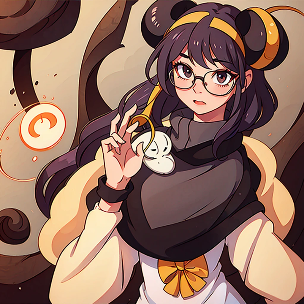 Girl with glasses and small horns 