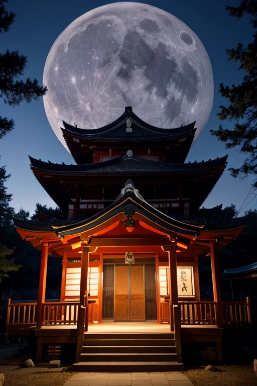 shrine full moon night