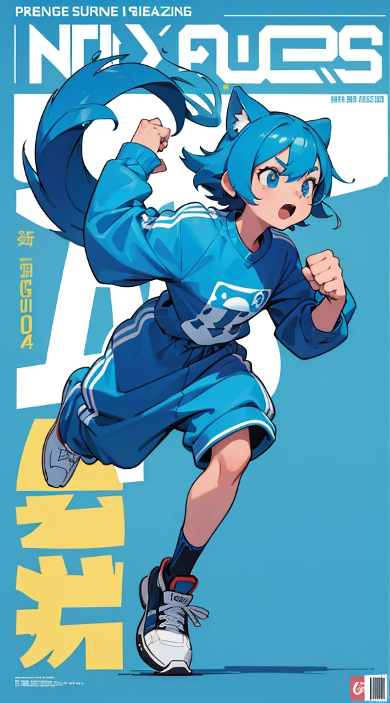 high quality、masterpiece、Akira Toriyama、Deformation、An illustration、Pink Hair、short hair、Blue-green eyes、girl、whole body、battle、One person