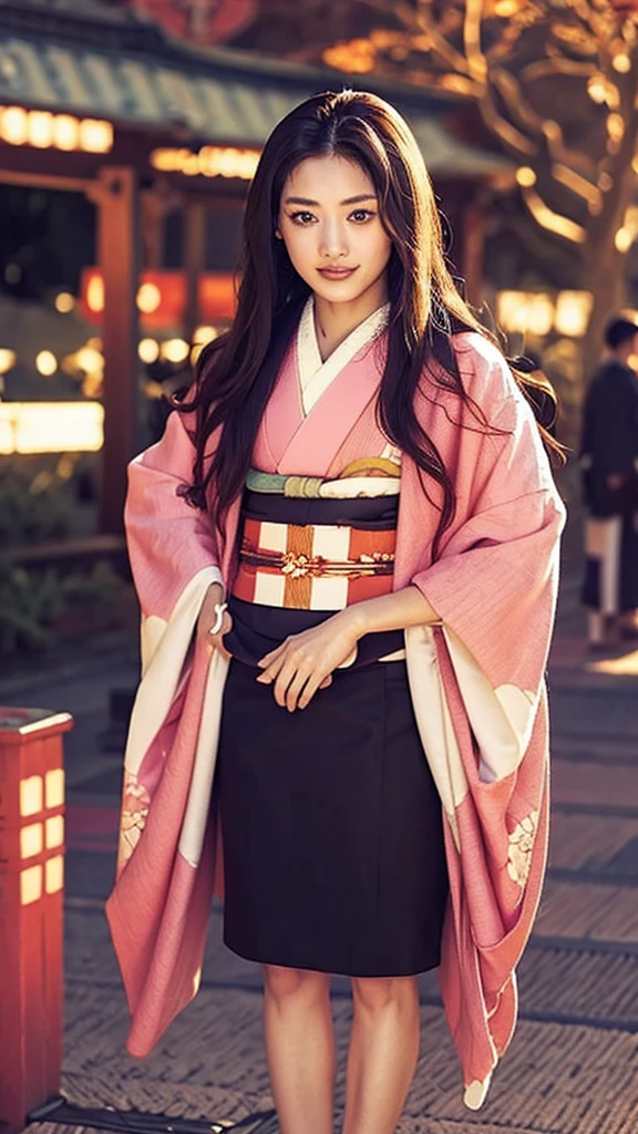 Cute Japanese woman, (16 years old), (very cute face), white moisturized skin, looking at the camera, melancholy expression,
BREAK,
Idol,
BREAK,
(wearing cute kimono: 1.3), (highly revealing kimono), very large earrings, short length,
BREAK,
(long hair), (pink hair: 1.4), (wavy hair), (gradient hair: 1.3), (red hair at the end),
BREAK,
(realistic: 1.3), masterpiece, perfect lighting, (ultra-high resolution), (8K), (highly detailed: 1.4), (from the front), (full body: 1.4), (symmetrical: 1.2), (one shot),
BREAK,
(Shibuya city in Japan: 1.2),
BREAK,
(Demon Slayer: 1.4),
BREAK,