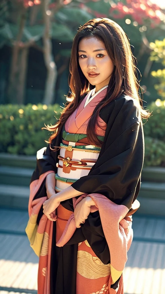 Cute Japanese woman, (16 years old), (very cute face), white moisturized skin, looking at the camera, melancholy expression,
BREAK,
Idol,
BREAK,
(wearing cute kimono: 1.3), (highly revealing kimono), very large earrings, short length,
BREAK,
(long hair), (pink hair: 1.4), (wavy hair), (gradient hair: 1.3), (red hair at the end),
BREAK,
(realistic: 1.3), masterpiece, perfect lighting, (ultra-high resolution), (8K), (highly detailed: 1.4), (from the front), (full body: 1.4), (symmetrical: 1.2), (one shot),
BREAK,
(Shibuya city in Japan: 1.2),
BREAK,
(Demon Slayer: 1.4),
BREAK,