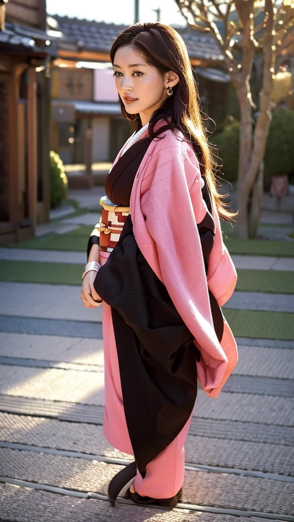 Cute Japanese woman, (), (very cute face), white moisturized skin, looking at the camera, melancholy expression,
BREAK,
Idol,
BREAK,
(wearing cute kimono: 1.3), (highly revealing kimono), very large earrings, short length,
BREAK,
(long hair), (pink hair: 1.4), (wavy hair), (gradient hair: 1.3), (red hair at the end),
BREAK,
(realistic: 1.3), masterpiece, perfect lighting, (ultra-high resolution), (8K), (highly detailed: 1.4), (from the front), (full body: 1.4), (symmetrical: 1.2), (one shot),
BREAK,
(Shibuya city in Japan: 1.2),
BREAK,
(Demon Slayer: 1.4),
BREAK,