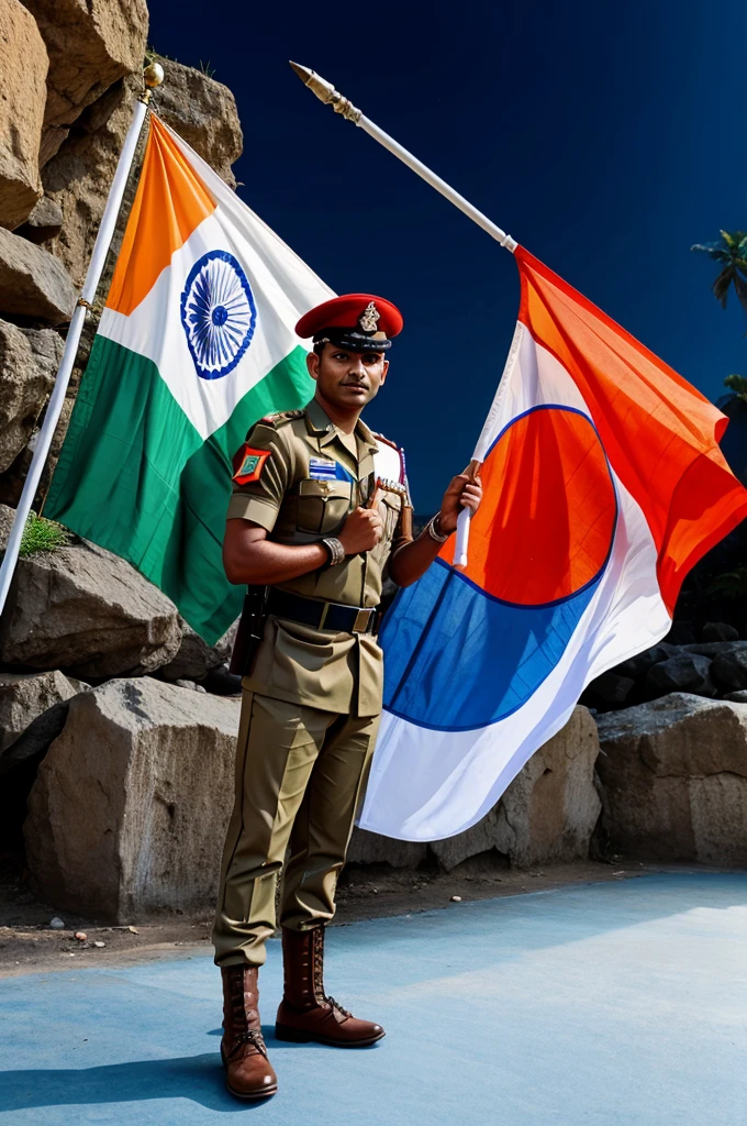 Indian Soldiers holding indian flag png image