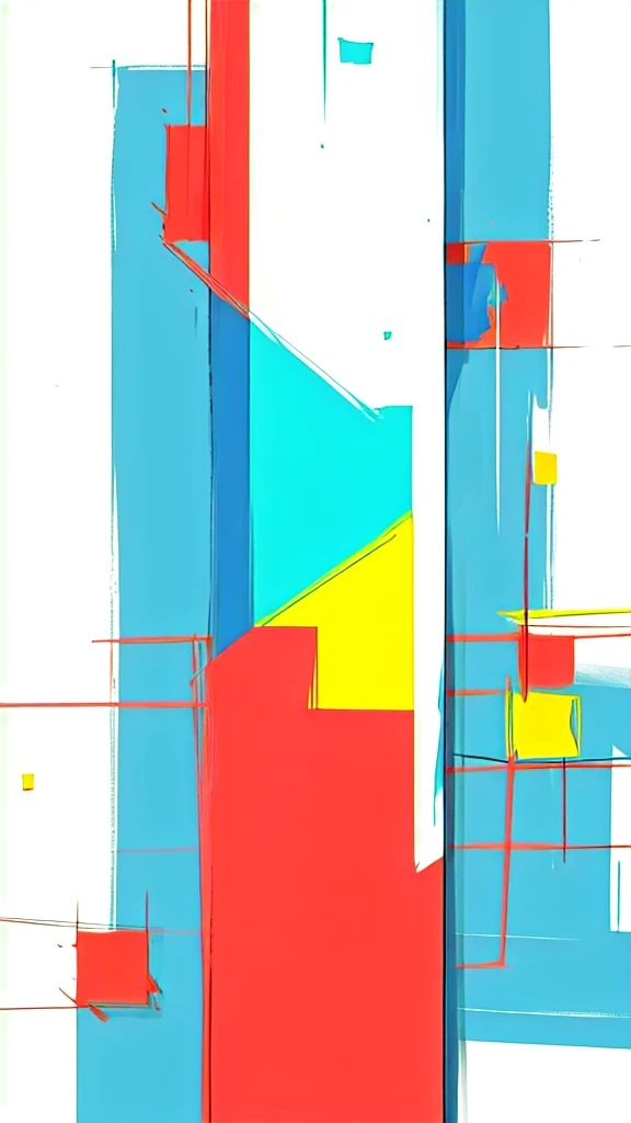 big color block creative illustration Drawing style far and near method