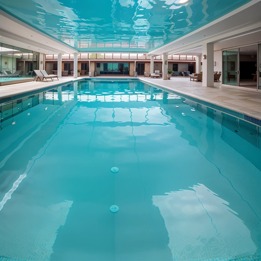 ((high quality))Perfect wallpaper,Beautiful pool,clear cyan water,very clear blue and cyan water,very clear water,big swimming pool,glass pool floor,sky high pool,transparent water,Glass floor