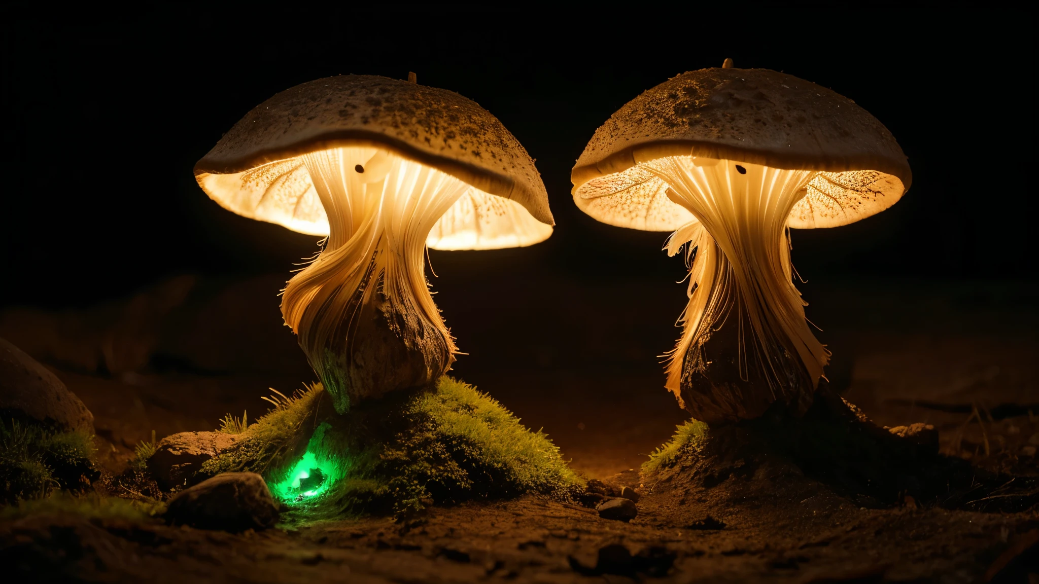 Bioluminescent Mushroom,High resolution, masterpiece, Highest quality, Intricate details, Very detailed, Clear focus,texture, Delicate eyes, Professional, 4K,Shallow and deep, Kodak Vision Color, Exactly, Very detailed, photograph_\(Extremist\), photographpractical, practical, Post-processing, Maximum details, Roughness, Real Life, Extremist practical, Photorealism, photographgraphy, 8K Ultra HD, photographgraphy